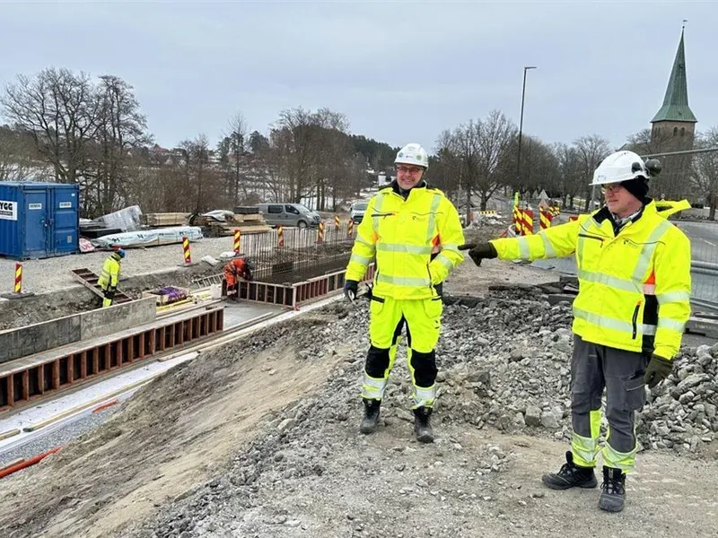 Bilde fra anleggsområdet ved Tune krike - Klikk for stort bilde