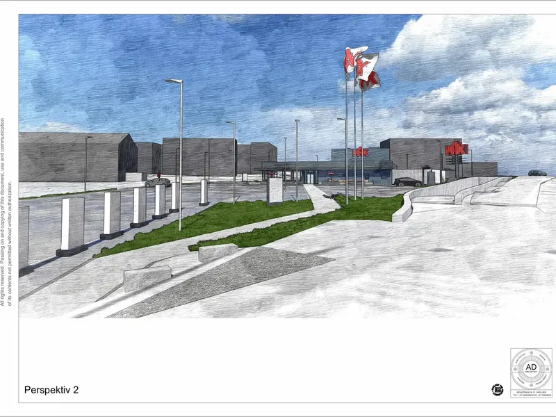 Perspektiv fra byggesøknad
