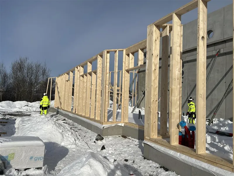 Arbeidet med ny brannstasjon i Aksdal er godt i gang  - Klikk for stort bilde